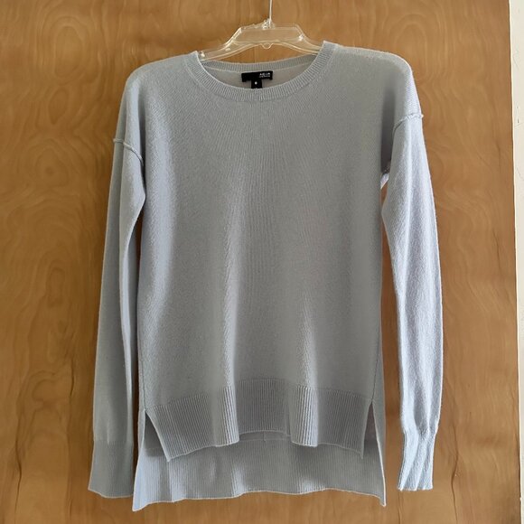 Aqua Cashmere High Low Crewneck Light Blue XS Sweater - Picture 1 of 7